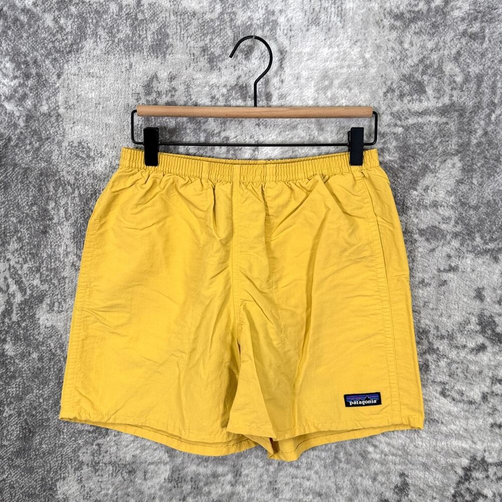 Patagonia Baggies Shorts Small Mens Yellow Nylon 5" Lined